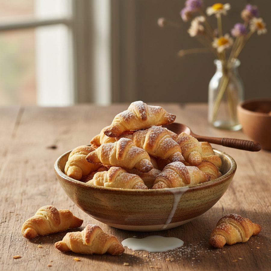 Croissant Cereal casero (mini croissants de mantequilla)