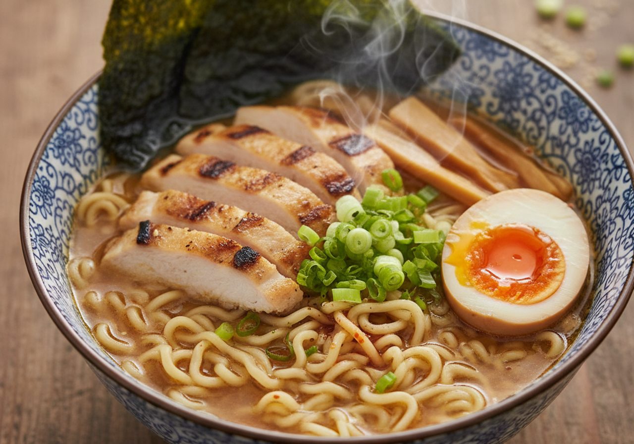 Ramen casero de pollo