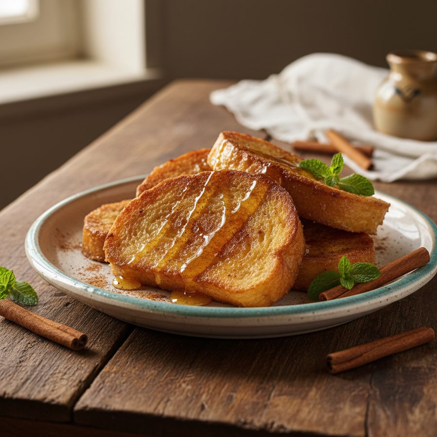 Torrijas de leche tradicionales al aroma de canela y miel