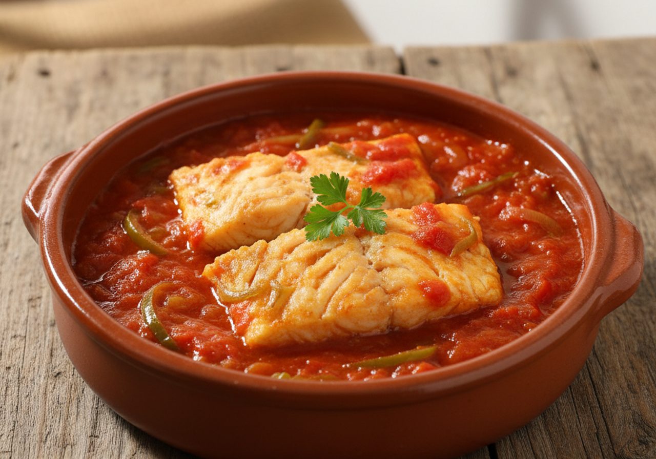 Bacalao con tomate casero