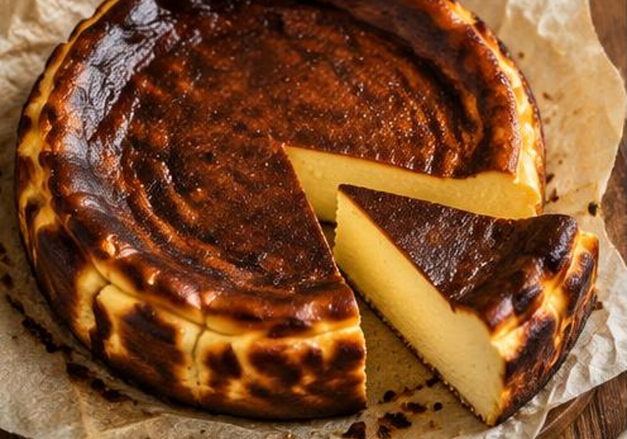 Tarta de queso al horno estilo La Viña