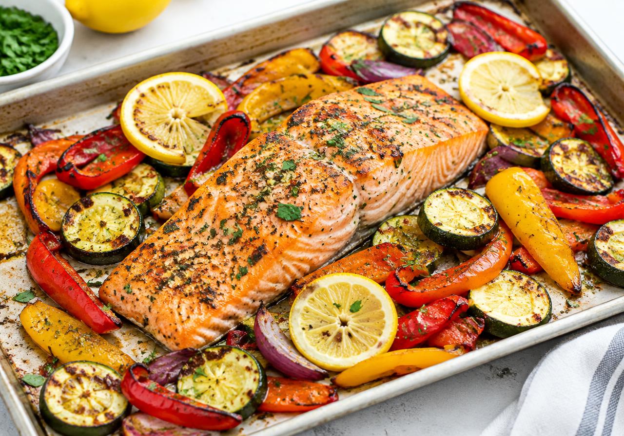 Salmón al Horno con Verduras